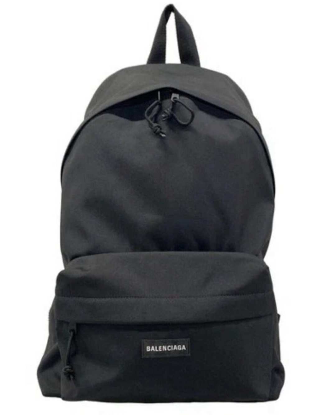 Balenciaga Black Nylon Everyday Backpack with Front Pocket